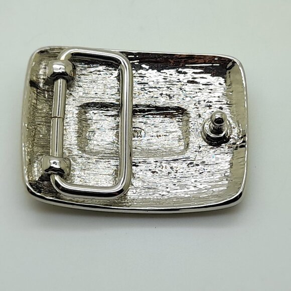 WESTERN STYLE BUT NICE RECTANGULAR BELT BUCKLE WITH RHINESTONES TWO TONE COLOR - Picture 4 of 4